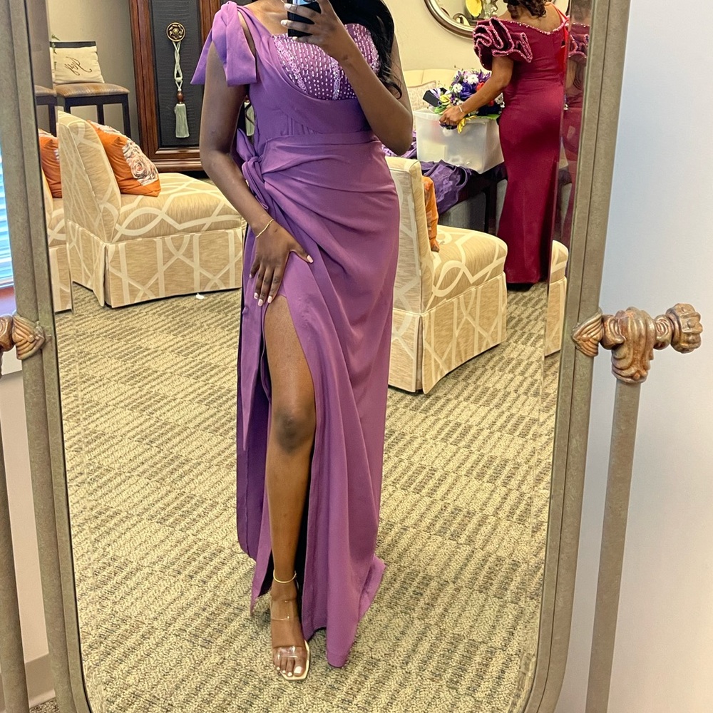 Prom dress- custom made elegant purple gown